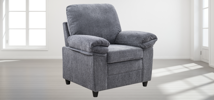 London Luxury Chenille Chair Left Profile Shot by American Home Line